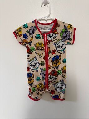 Weiwei Paw Patrol Print Shortie in Beige with Red Trim BAMBOO